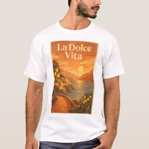 La Dolce Vita – Retro Italienska Kust Resa Poster T Shirt