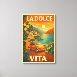 La Dolce Vita – Retro Italienska Kustresor Affisch Canvastryck