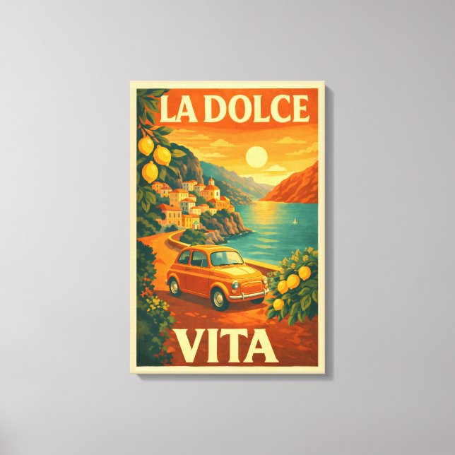 La Dolce Vita – Retro Italienska Kustresor Affisch Canvastryck (Framsida)
