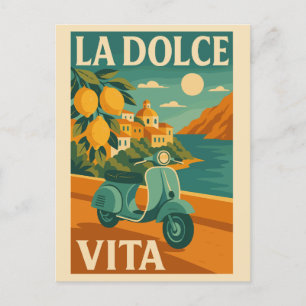 La Dolce Vita - Retro Italy Kusten Travel Helg Vykort