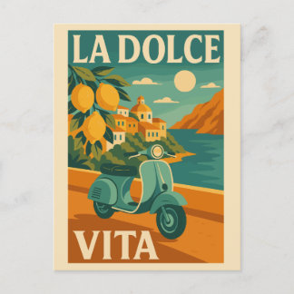 La Dolce Vita - Retro Italy Kusten Travel Helg Vykort