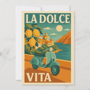 La Dolce Vita - Retro Italy Kusten Travel Julkort