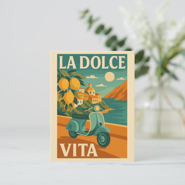 La Dolce Vita - Retro Italy Kusten Travel Vykort (Stående Fram)