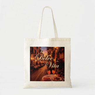 La Dolce Vita Rom Trastevere Natt Illustration Tygkasse