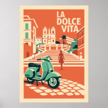 La Dolce Vita Rom Vintage Resemål Italien Konst