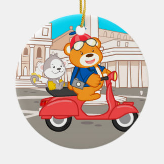La Dolce Vita Romana - Nano björn & yngre apa Julgransprydnad Keramik