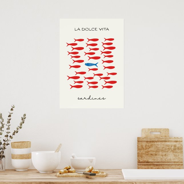 La dolce vita sardines poster (Kök)