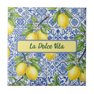 La Dolce Vita Siciliansk Citron, Blått Maiolica-mö Kakelplatta
