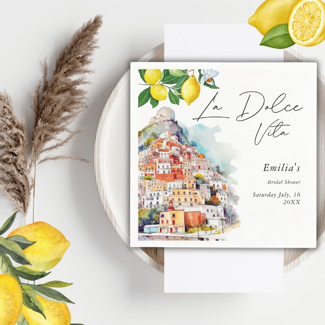 La Dolce Vita Sommar Italiensk Bröllopsfest  Pappersservett (Skapare uppladdad)