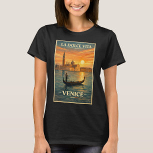 La Dolce Vita - Venetiansk Vintage Resemålning T Shirt