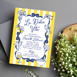 La Dolce Vita Whimsical Italian Bridal Shower Inbjudningar
