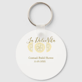 La Dolce Vita yellow lemon bridal shower pastel bo Nyckelring