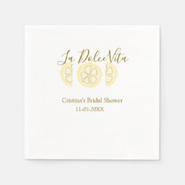 La Dolce Vita yellow lemon bridal shower pastel bo Pappersservett