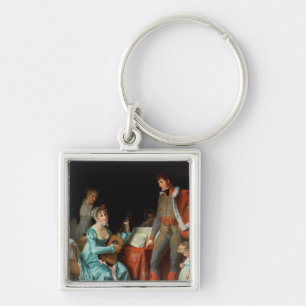 La Duchesse Abrantes et le General Junot Fyrkantig Silverfärgad Nyckelring