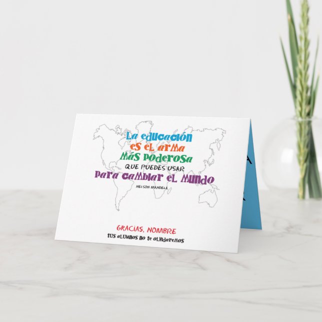 La educación cambia el mundo. 1º dame nombres. kort (Framsida)