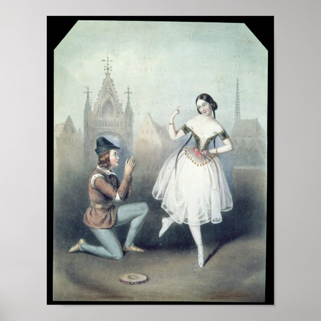 La Esmeralda": Carlotta Grisi & Jules Perrot Poster (Framsidan)