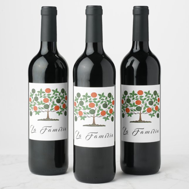 La Familia, Träd Reunion Vin Vinflaska Etikett (Flaskor)