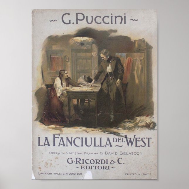 La Fanciulla del Väster Opera Poster (Framsidan)