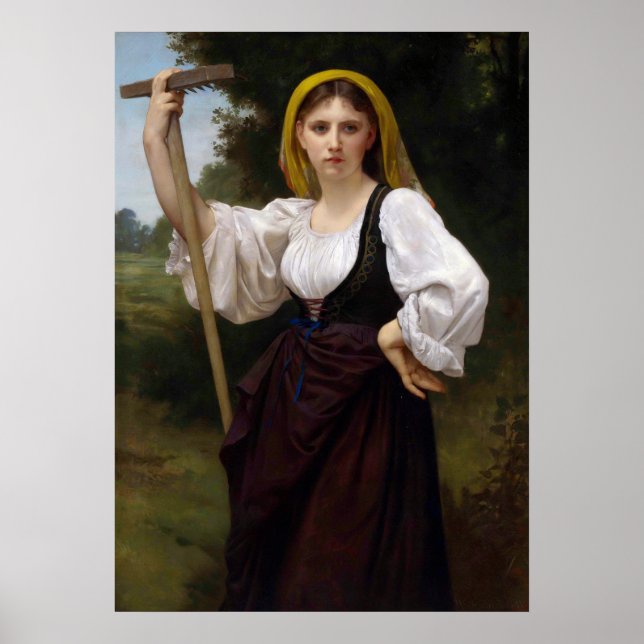 La Faneuse av William-Adolphe Bouguereau Poster (Framsidan)
