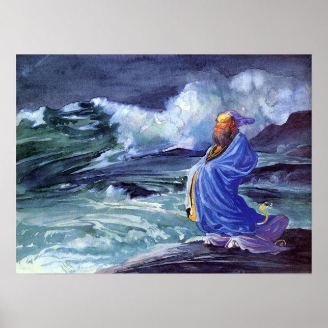 La Farge - en Rishi som ringer upp en storm japans Poster (Framsidan)