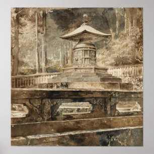 La Farge - Grav i Ieyasu Tokugawa Poster