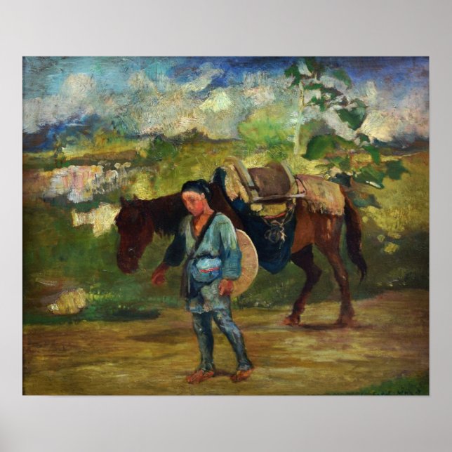 La Farge - Japansk peasant Girl Poster (Framsidan)