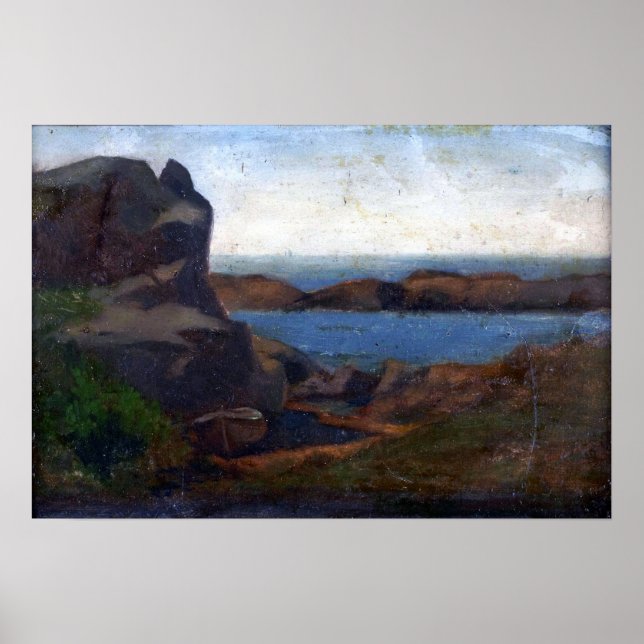 La Farge - Old Boathouse Beach Newport Poster (Framsidan)