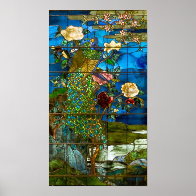 La Farge - Påfåglar Och Peonior Poster (Framsidan)