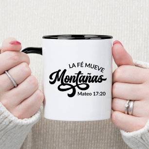 La Fé Mueve Montañas Spansk kristen kaffe Mugg