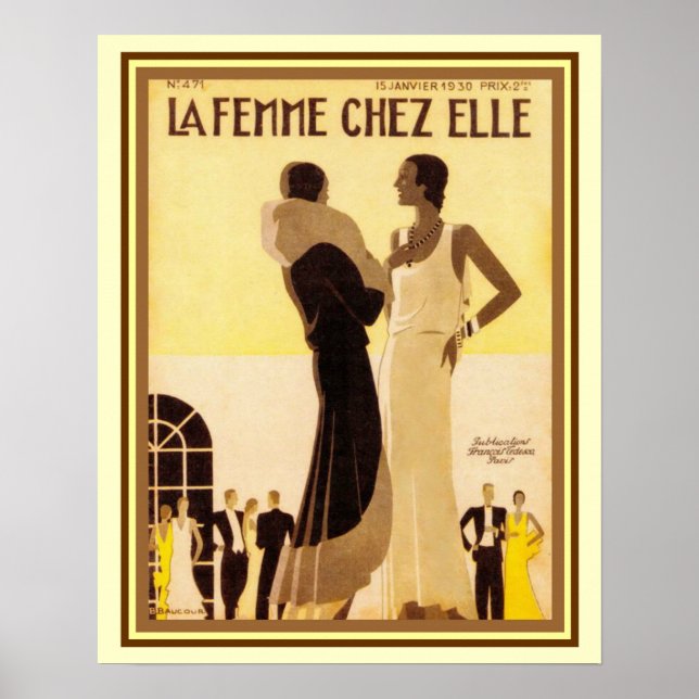 La Femme Chez Elle Fransk Deco Cover 16 x 20 Poster (Framsidan)
