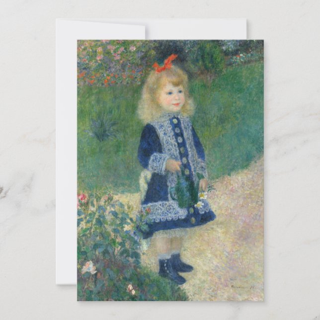 La Fillette à l'arrosoir de Auguste Renoir Inbjudningar (Framsida)