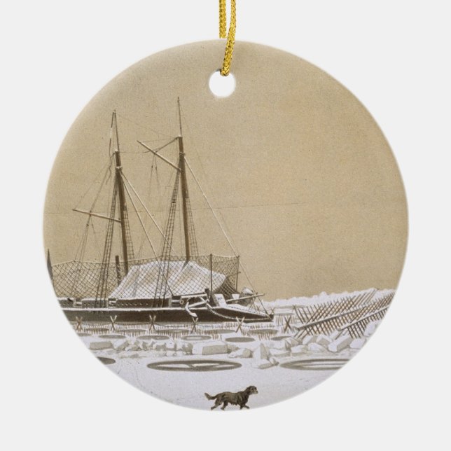 La Fleche på Kil-Bouroun invaderade vid is, från Julgransprydnad Keramik (Framsidan)