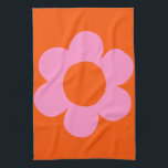 La Fleur 01 Retro Blommigt Orange Rosa Preppy Flow Kökshandduk<br><div class="desc">Blommigt av abstrakt Retro Skriv ut - La Fleur - Orange och Rosa.</div>