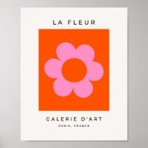 La Fleur 01 Retro Blommigt Orange Rosa Preppy Flow