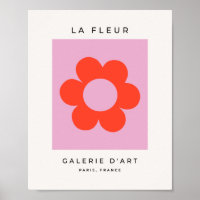La Fleur 02 Flower Print Rosa Retro Preppy Blommig