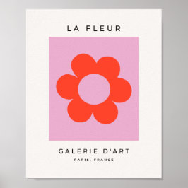 La Fleur 02 Flower Print Rosa Retro Preppy Blommig Poster