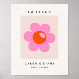 La Fleur 05 Abstrakt Flower Rosa and Orange Blommi Poster