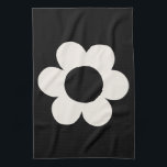 La Fleur 06 Retro-Blommigt, svart och vit blomma Kökshandduk<br><div class="desc">Abstrakt Retro Blommigt Print - La Fleur - Black and White.</div>