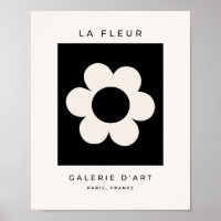 La Fleur 06 Retro-Blommigt, svart och vit blomma