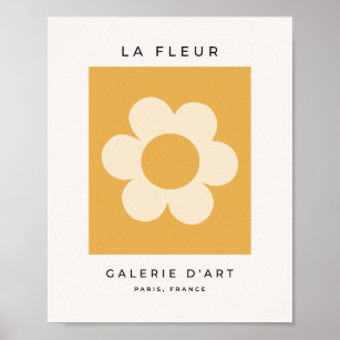 La Fleur 07 Retro Blommigt Gult Flower Poster