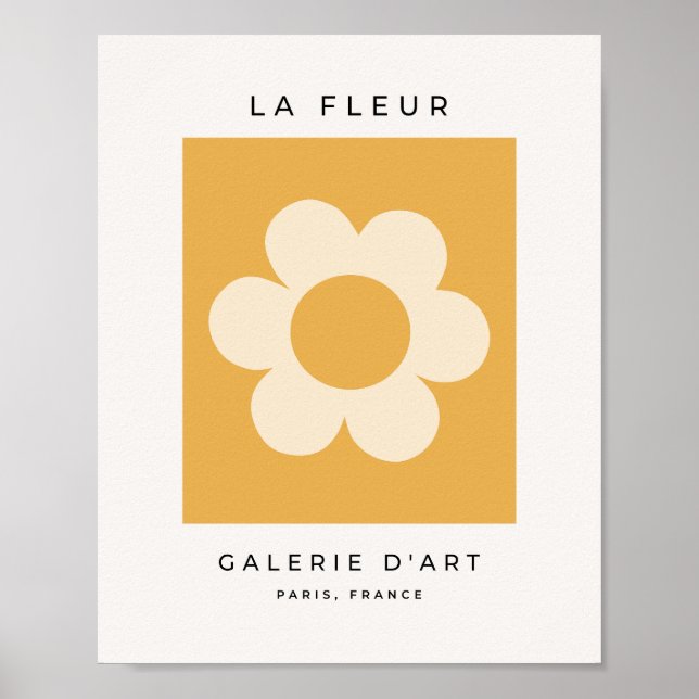La Fleur 07 Retro Blommigt Gult Flower Poster (Framsidan)