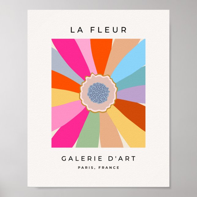 La Fleur 09 Retro Daisy Färg Blommigt Poster (Framsidan)