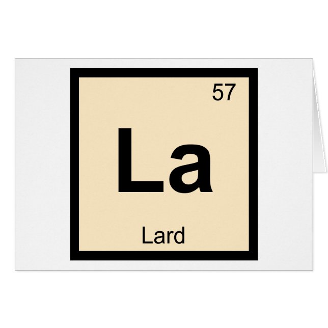 La - Flottkemisk Periodiskt System Symbol Hälsningskort (Framsidan Horizontal)