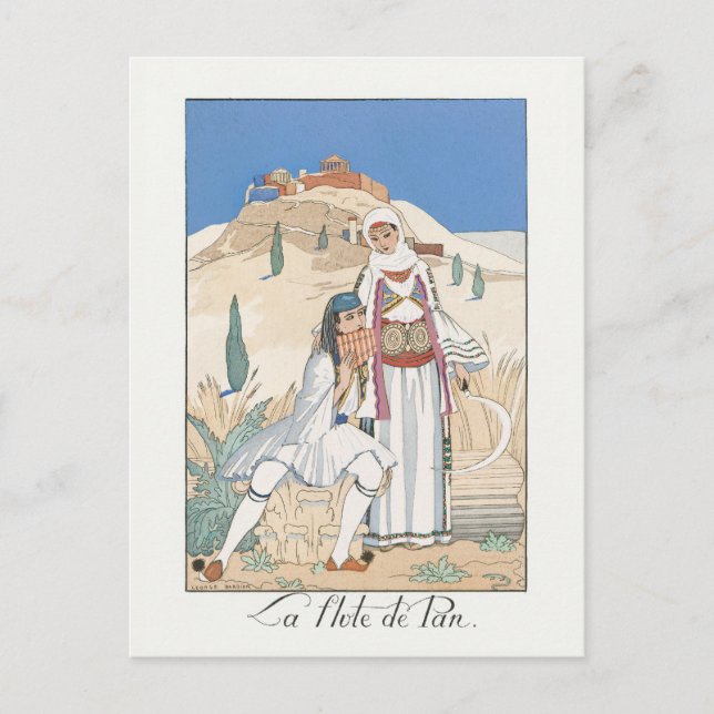 La flute de Pan från George Barbier (1923) Vykort (Framsida)