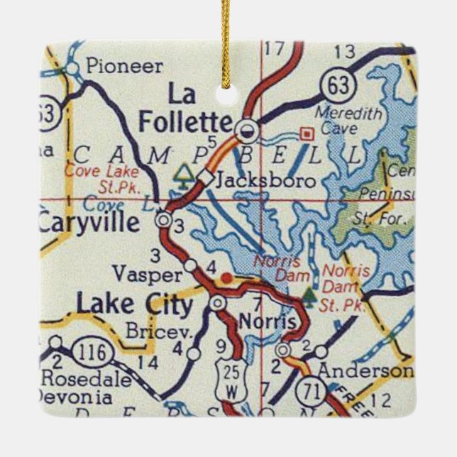 La Follette TN Julgransprydnad Keramik (Baksida)