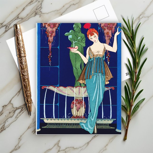 La Fontaine de coquillages, George Barbier Vykort (Skapare uppladdad)