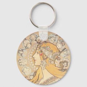 LA för art nouveau~-Mucha ~ PUTSAR Nyckelring