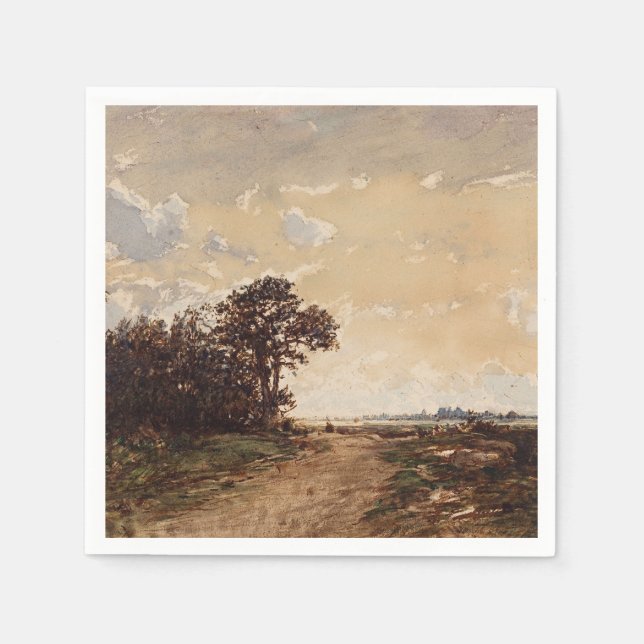 La Forêt De Fontainebleau Aux Environs De Barbizon Pappersservett (Framsidan)