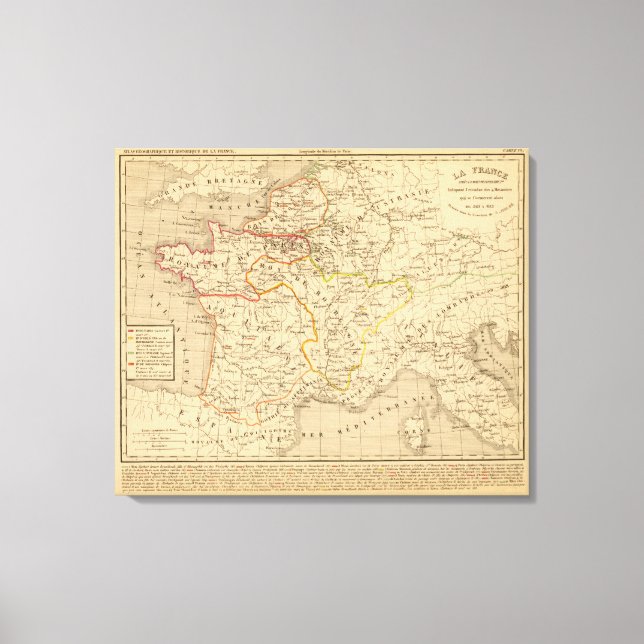 La Frankrike apres la mort de Clothaire 1er Canvastryck (Framsida)