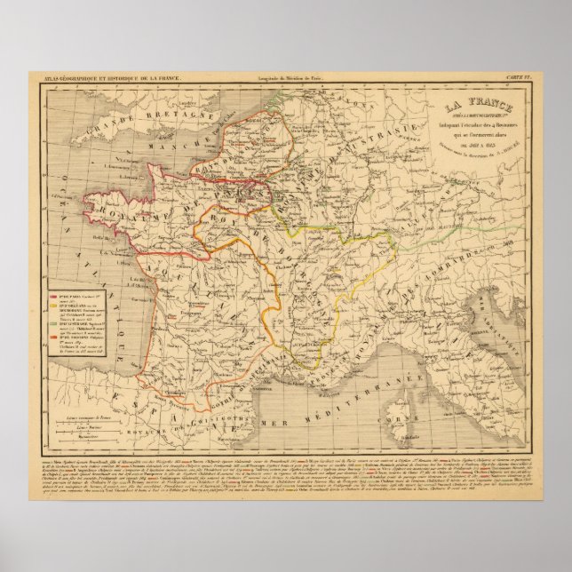 La Frankrike apres la mort de Clothaire 1er Poster (Framsidan)